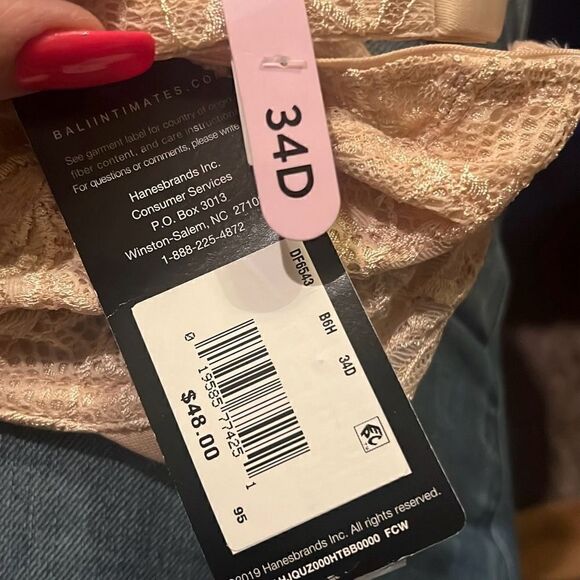 Bali Lace NWT Desire Underwire Bra Adjustable Comfort-U Straps 34D - Picture 4 of 5